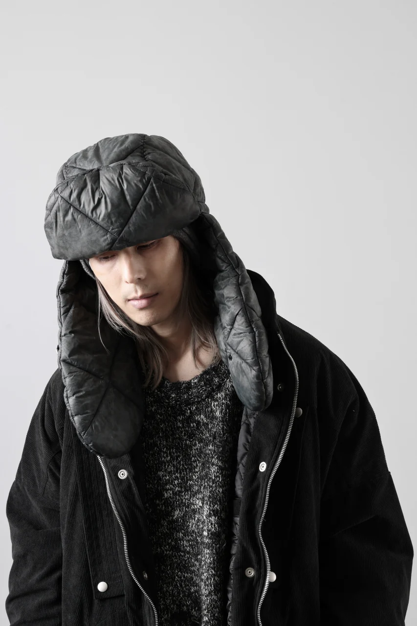 masnada QUILTED TRAPPER HAT / OVER STUFFED PAPER NYLON (LEGION) - Image 12
