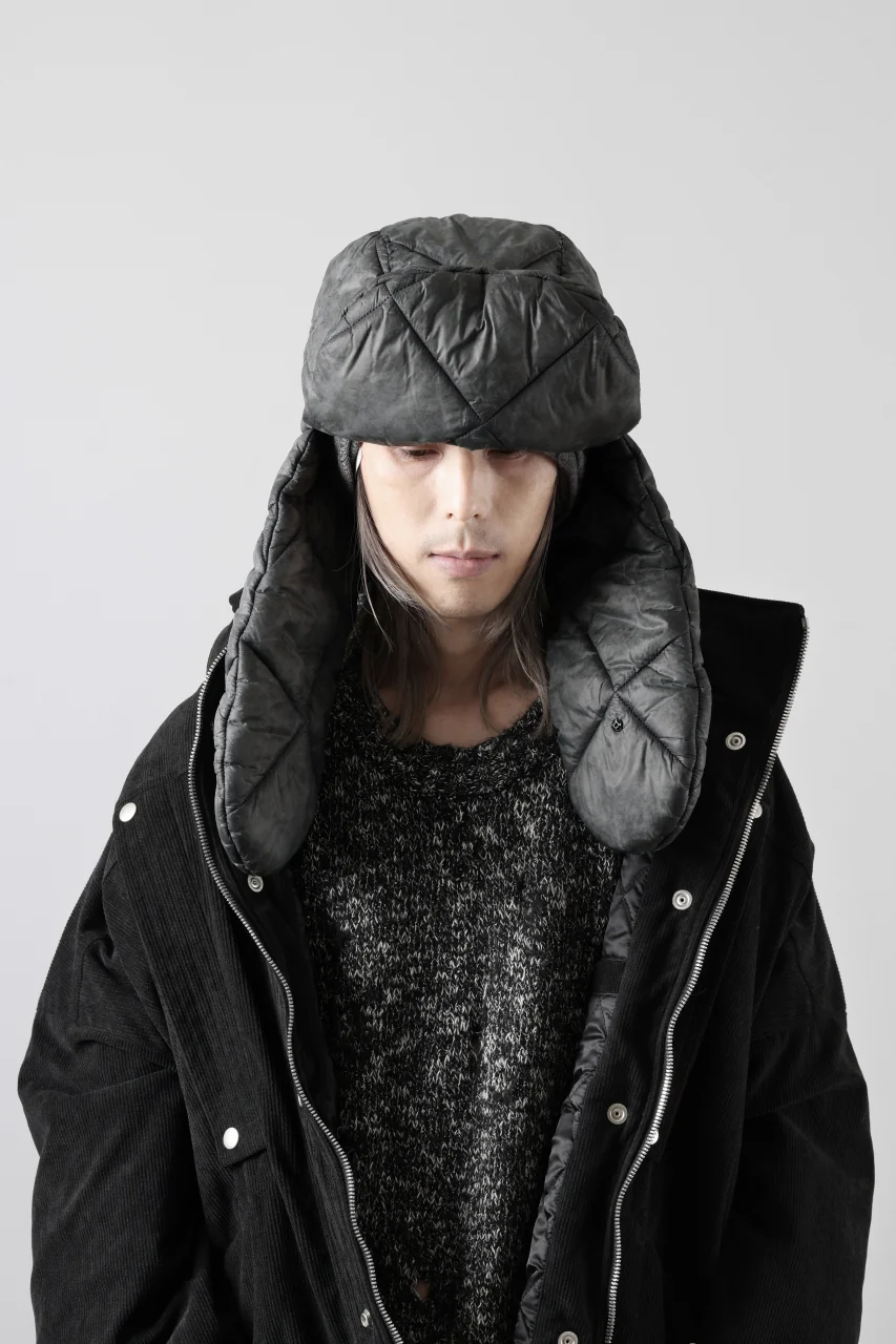 masnada QUILTED TRAPPER HAT / OVER STUFFED PAPER NYLON (LEGION) - Image 13