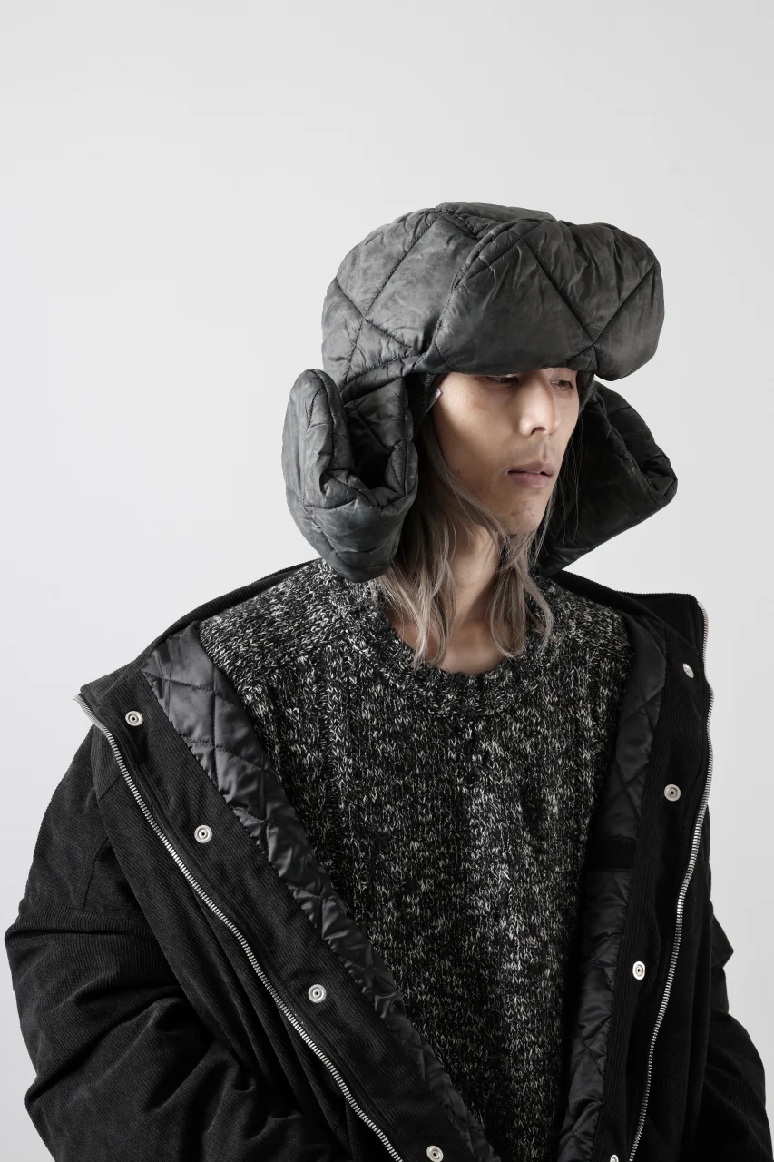 masnada QUILTED TRAPPER HAT / OVER STUFFED PAPER NYLON (LEGION) - Image 14