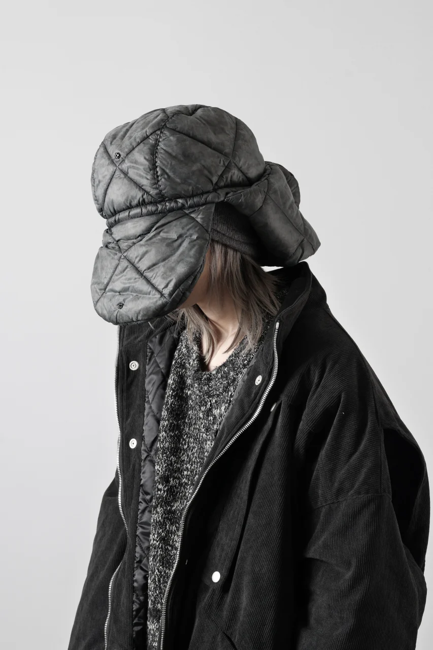 masnada QUILTED TRAPPER HAT / OVER STUFFED PAPER NYLON (LEGION) - Image 17