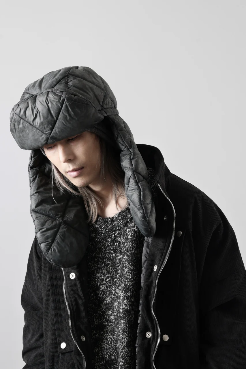 masnada QUILTED TRAPPER HAT / OVER STUFFED PAPER NYLON (LEGION) - Image 2