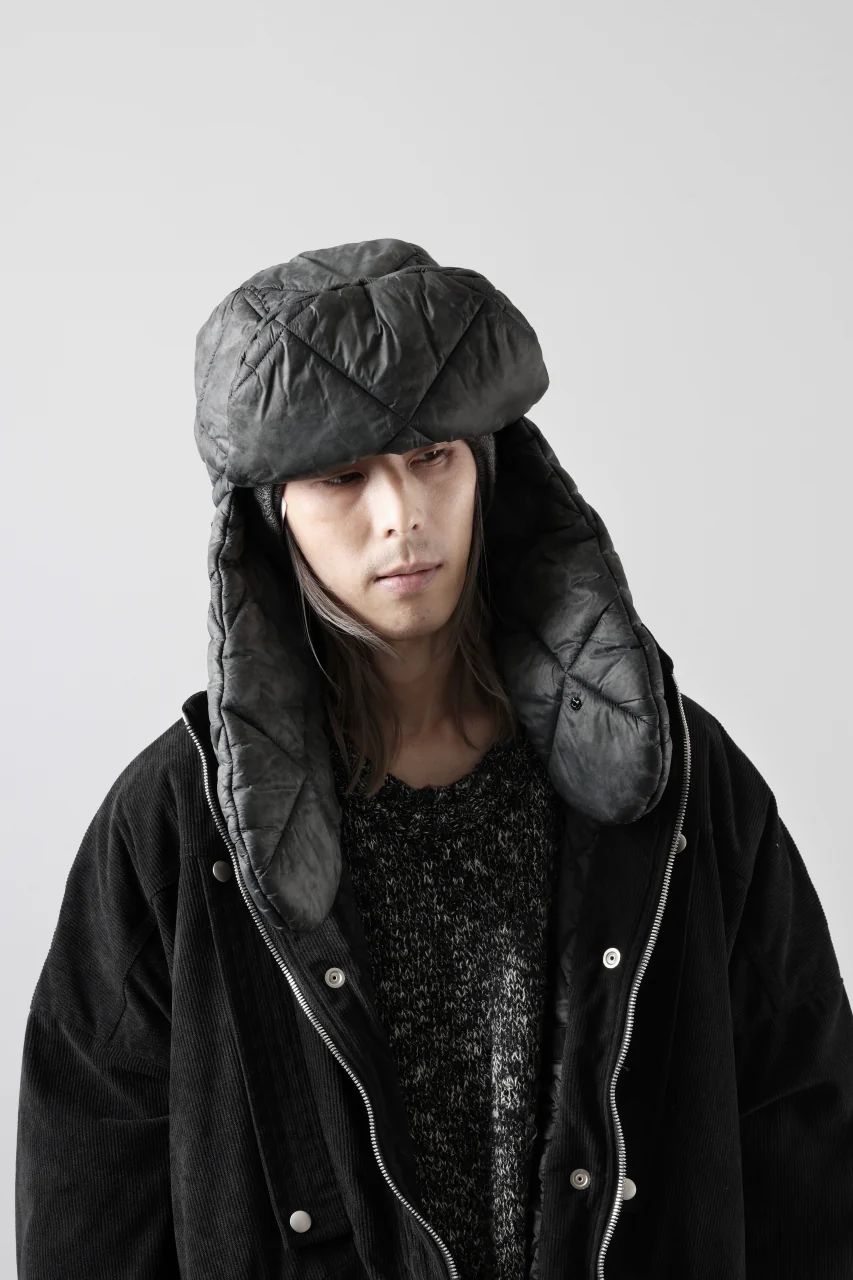 masnada QUILTED TRAPPER HAT / OVER STUFFED PAPER NYLON (LEGION) - Image 3