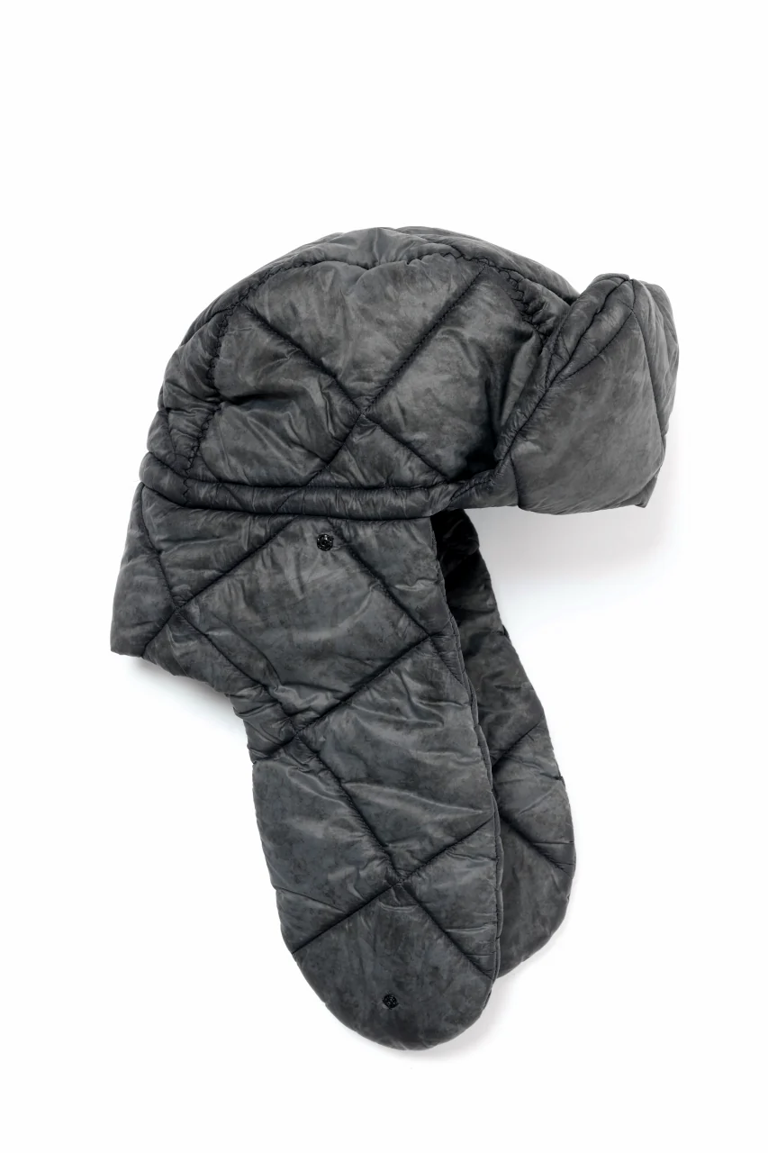 masnada QUILTED TRAPPER HAT / OVER STUFFED PAPER NYLON (LEGION) - Image 6