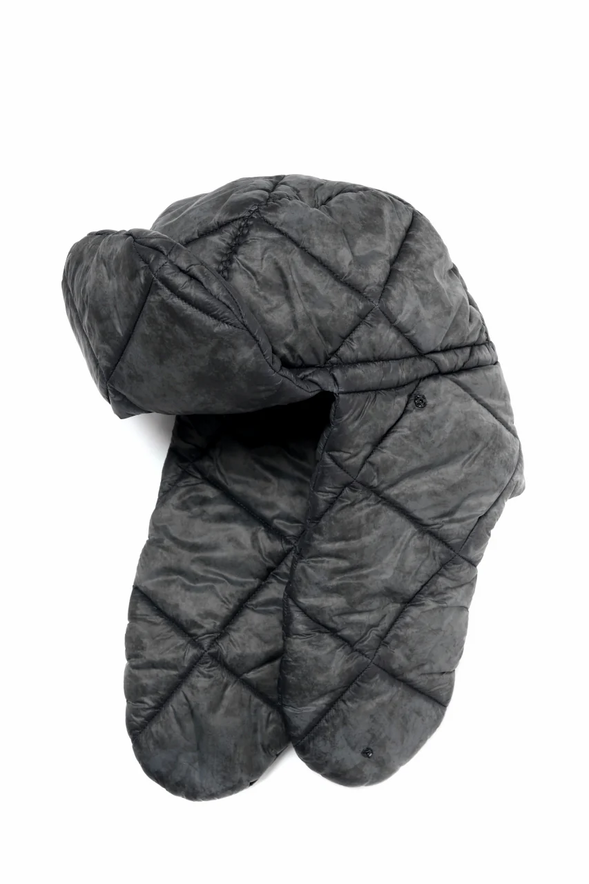 masnada QUILTED TRAPPER HAT / OVER STUFFED PAPER NYLON (LEGION) - Image 7