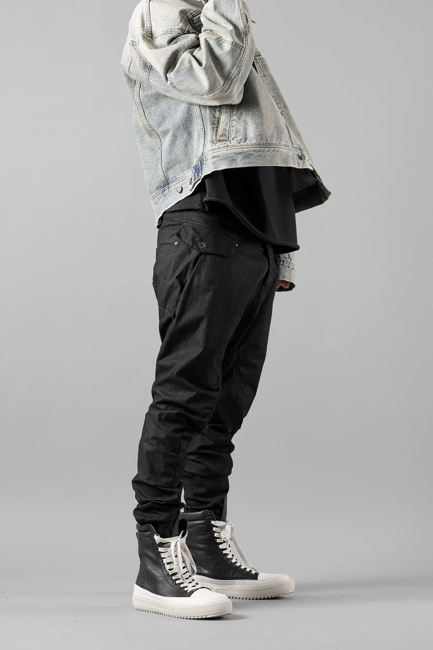 masnada RELAX FLAP POCKET PANTS / STRETCH LIGHT WEIGHT RIPSTOP (BLACK) - Image 25
