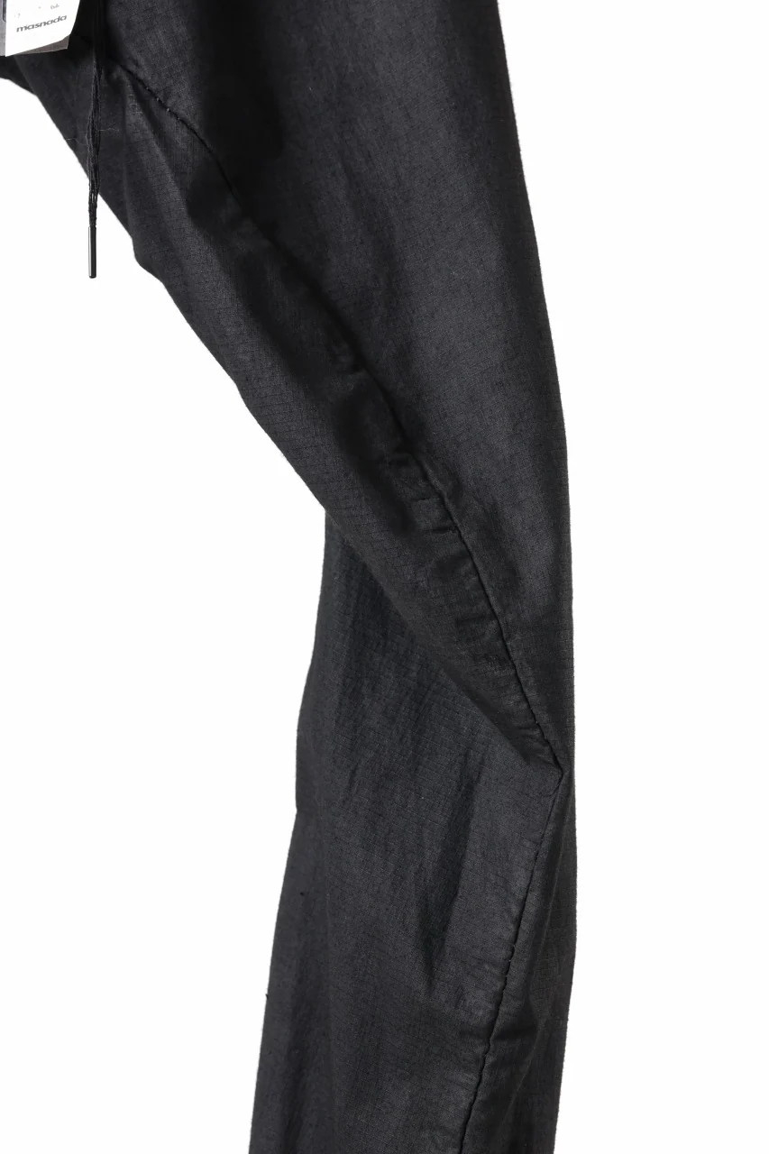 masnada RELAX FLAP POCKET PANTS / STRETCH LIGHT WEIGHT RIPSTOP (BLACK) - Image 6