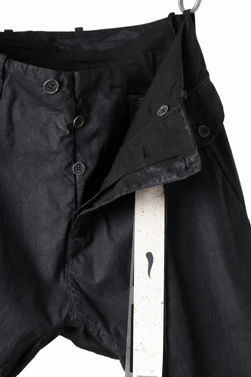 masnada RELAX FLAP POCKET PANTS / STRETCH LIGHT WEIGHT RIPSTOP (BLACK) - Image 8