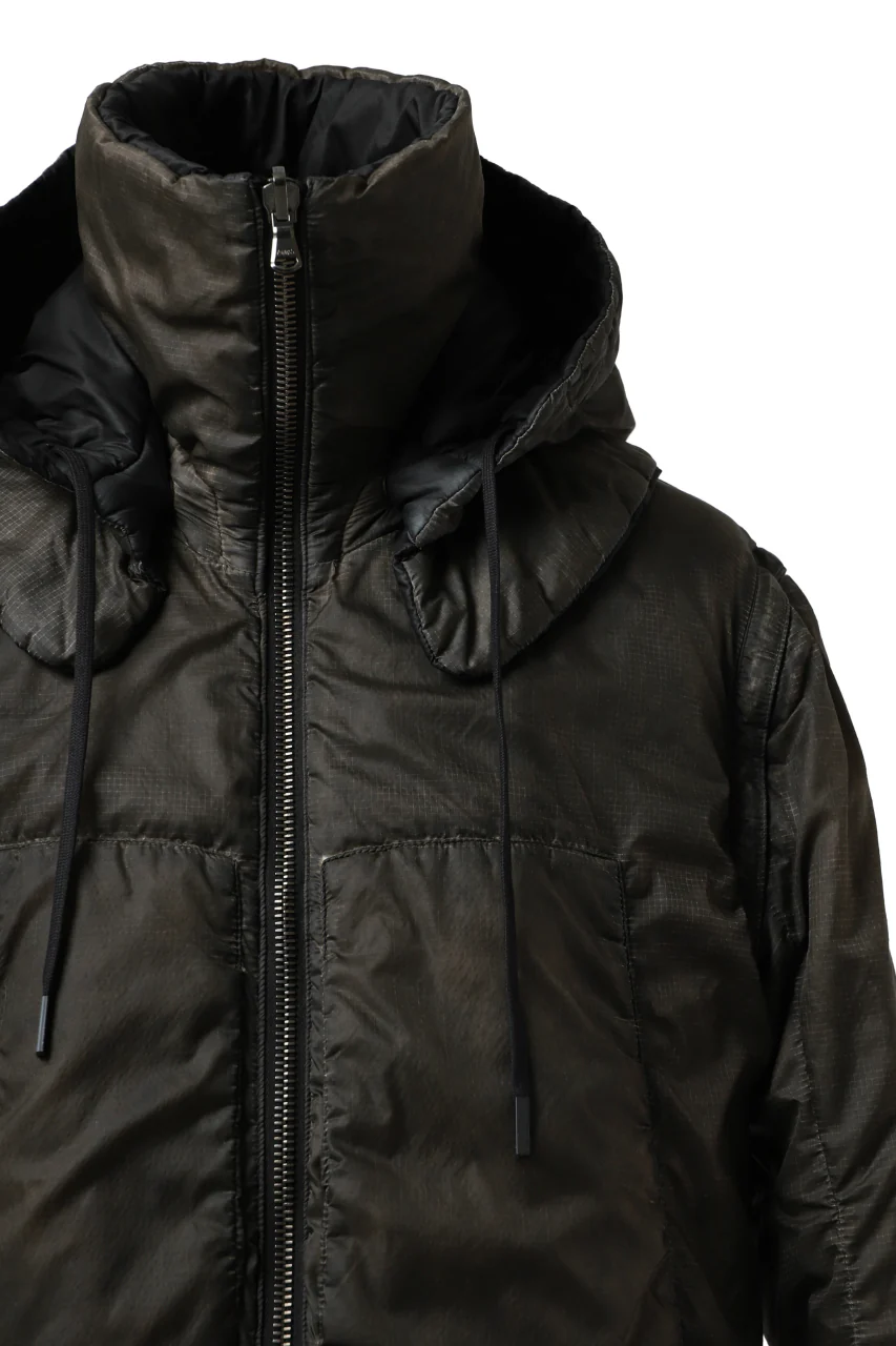 masnada REVERSIBLE 8WAY PADDED JACKET / RIPSTOP + RECYCLED WADDING (BLACK/DUST) - Image 20