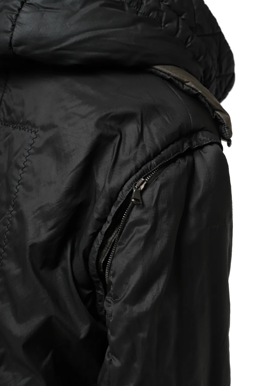 masnada REVERSIBLE 8WAY PADDED JACKET / RIPSTOP + RECYCLED WADDING (BLACK/DUST) - Image 37