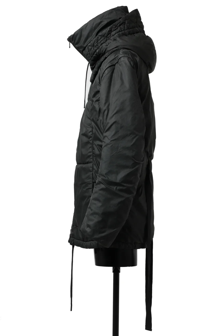 masnada REVERSIBLE 8WAY PADDED JACKET / RIPSTOP + RECYCLED WADDING (BLACK/LEGION) - Image 2