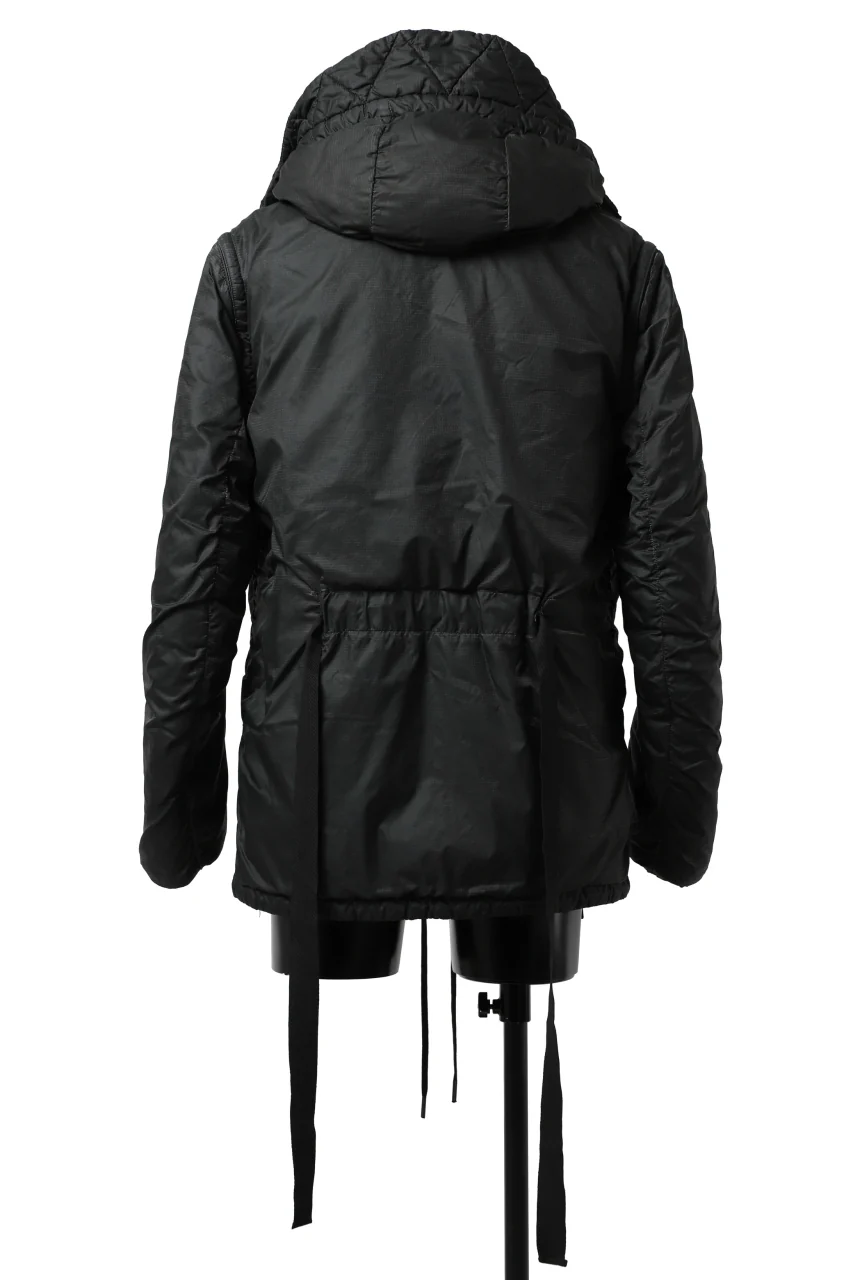 masnada REVERSIBLE 8WAY PADDED JACKET / RIPSTOP + RECYCLED WADDING (BLACK/LEGION) - Image 3