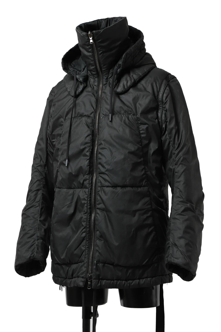 masnada REVERSIBLE 8WAY PADDED JACKET / RIPSTOP + RECYCLED WADDING (BLACK/LEGION) - Image 5