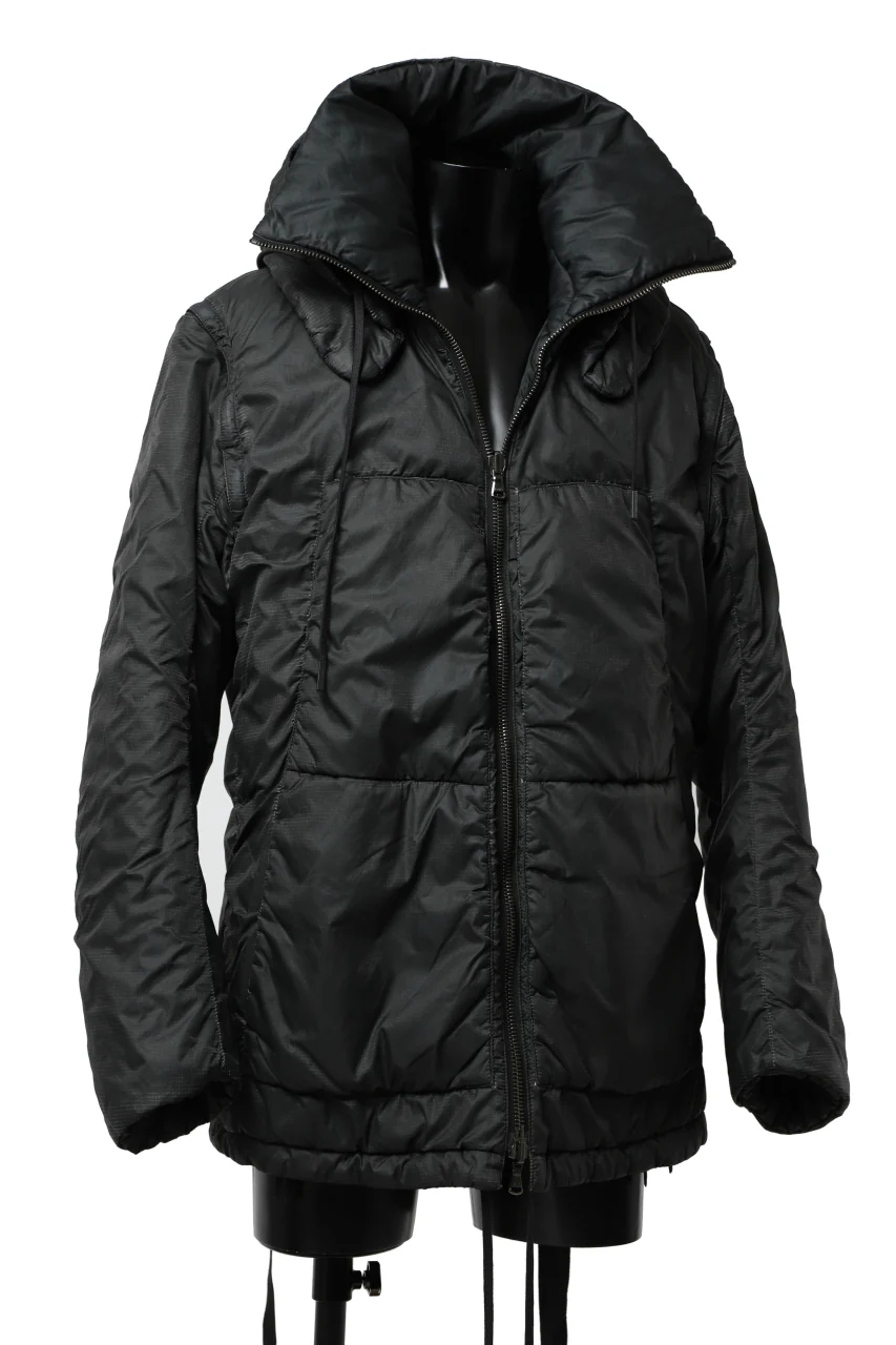 masnada REVERSIBLE 8WAY PADDED JACKET / RIPSTOP + RECYCLED WADDING (BLACK/LEGION) - Image 7