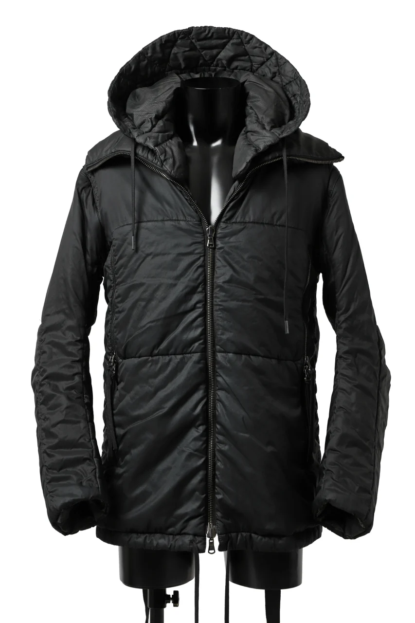 masnada REVERSIBLE 8WAY PADDED JACKET / RIPSTOP + RECYCLED WADDING (BLACK/LEGION) - Image 9
