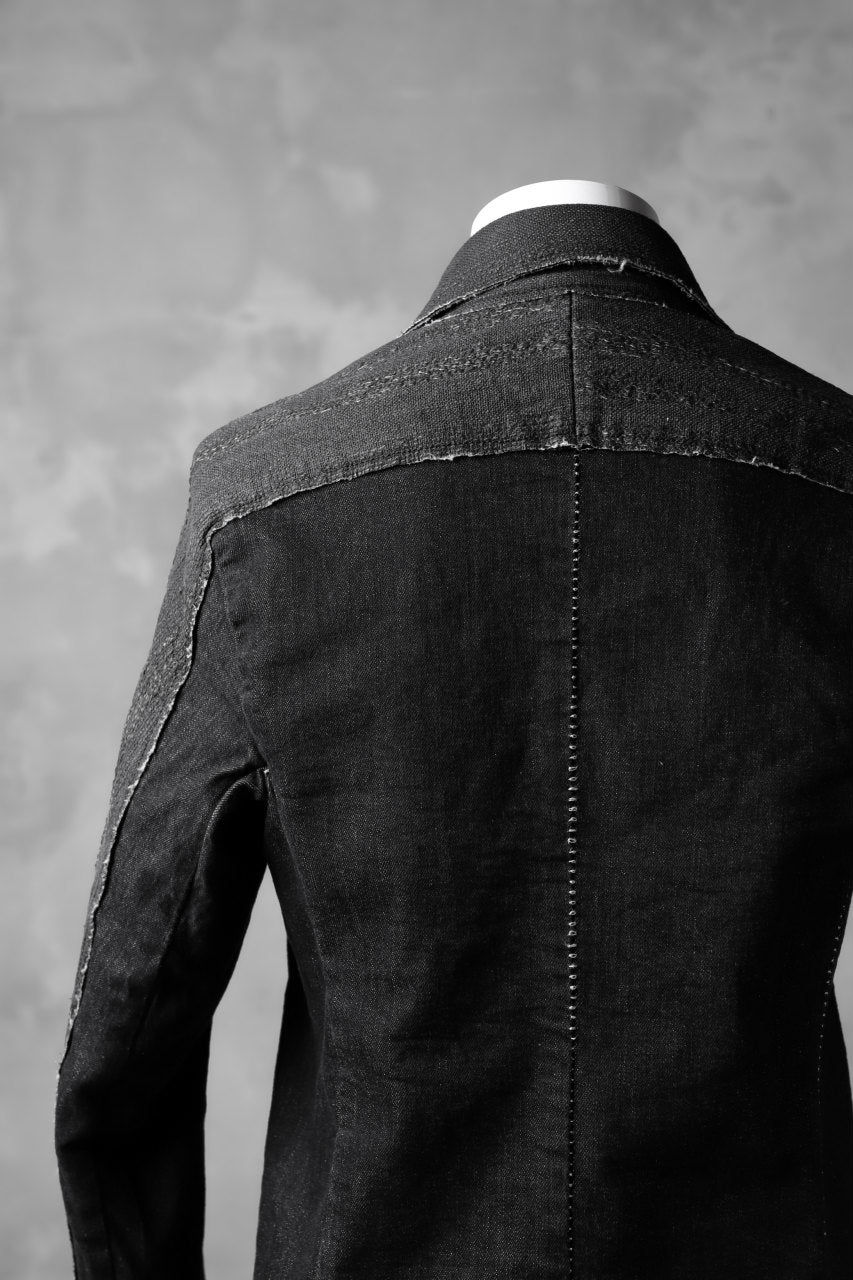 masnada SCAR STITCHED JEAN JACKET / CONTRAST DENIM (BLACK) - Image 19
