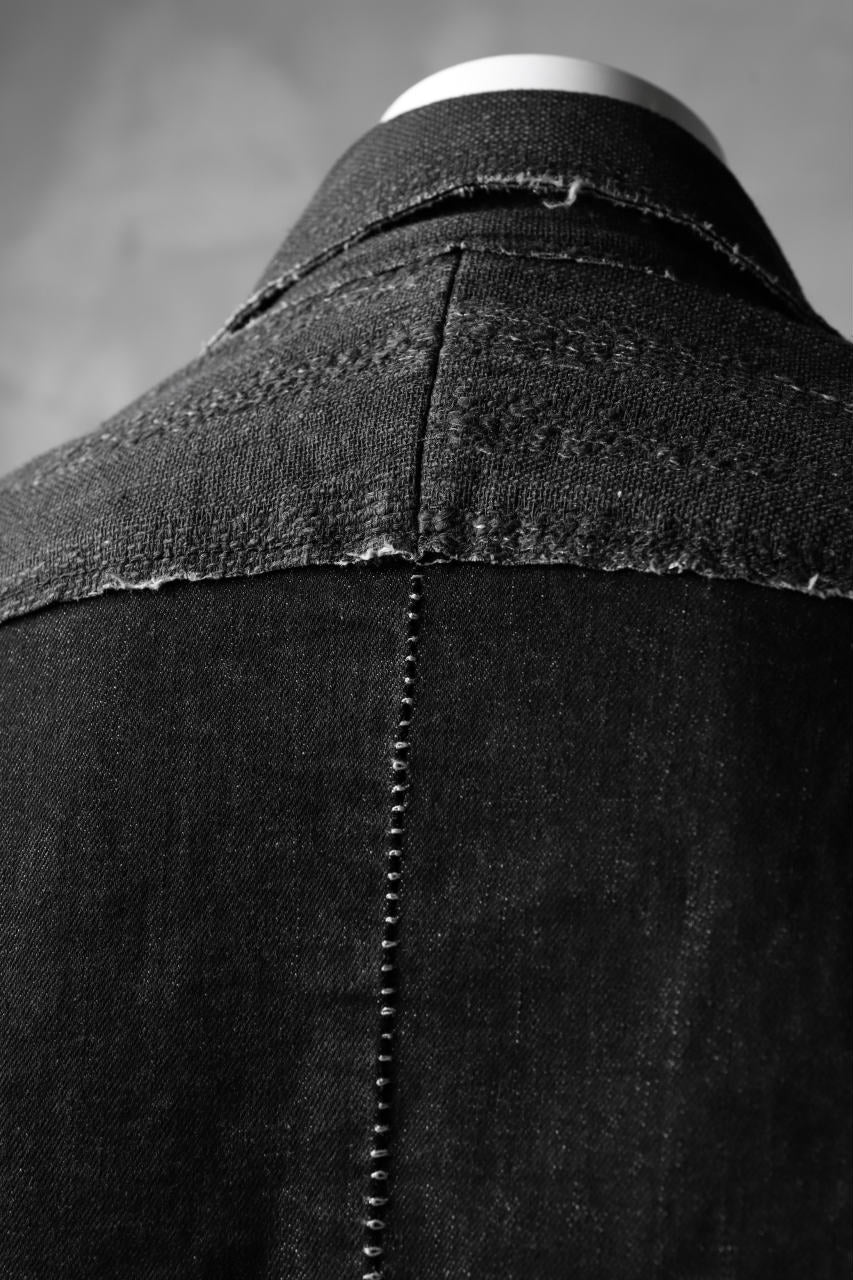 masnada SCAR STITCHED JEAN JACKET / CONTRAST DENIM (BLACK) - Image 21