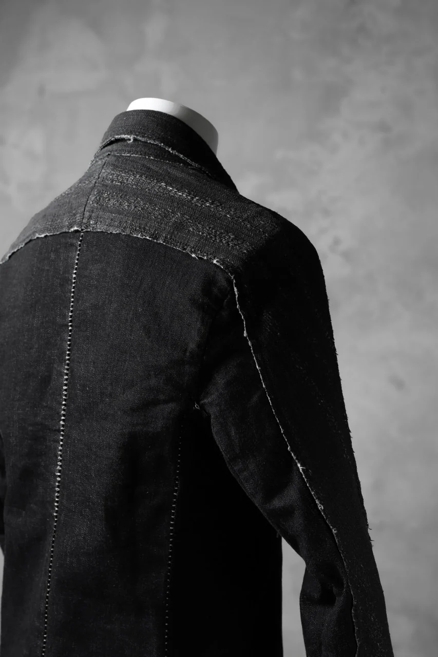 masnada SCAR STITCHED JEAN JACKET / CONTRAST DENIM (BLACK) - Image 22