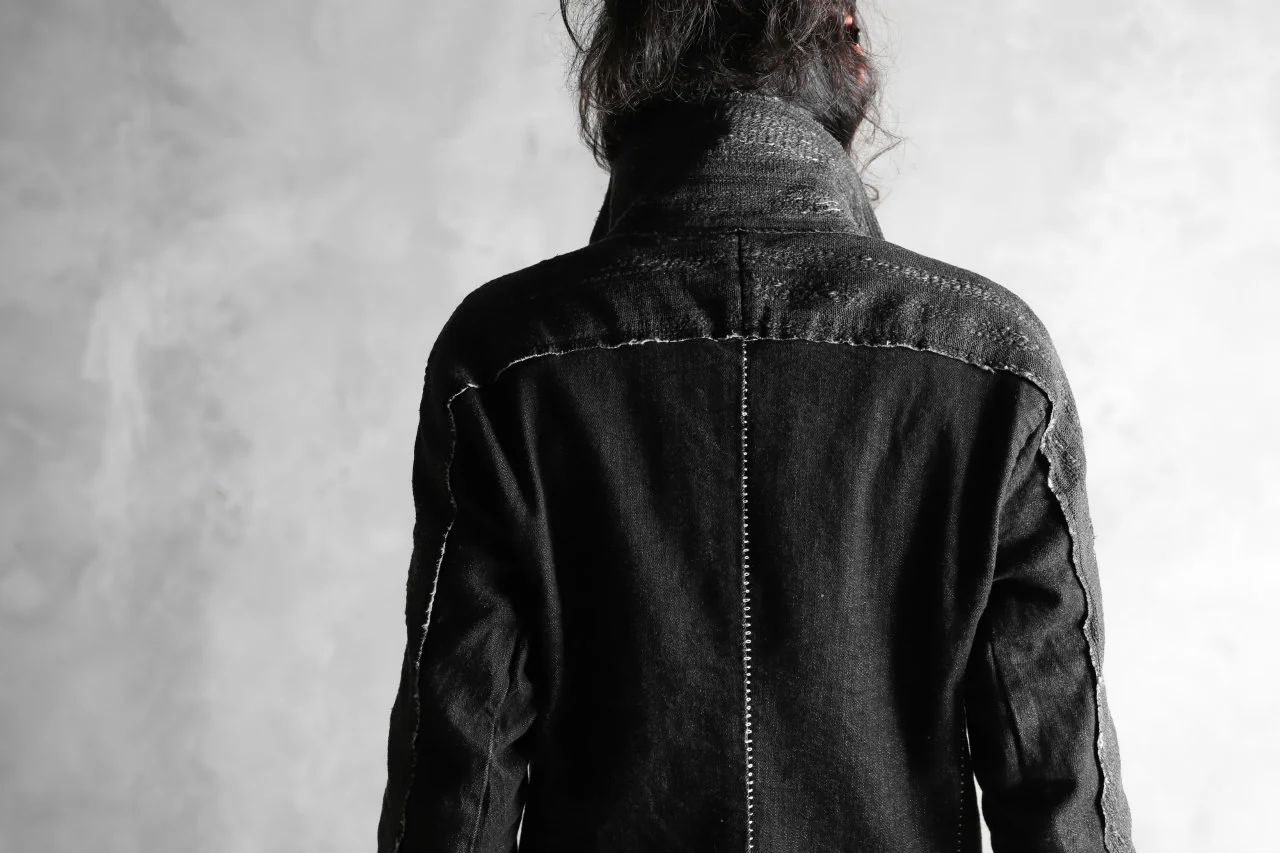 masnada SCAR STITCHED JEAN JACKET / CONTRAST DENIM (BLACK) - Image 35