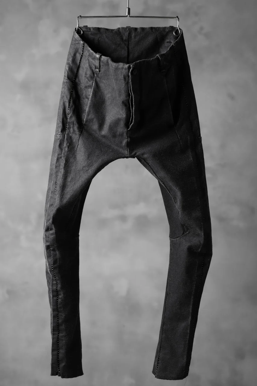 masnada SCAR STITCHED LINE SKINNY PANT / WASHED RESIN-COAT DENIM (WASHED BLACK)