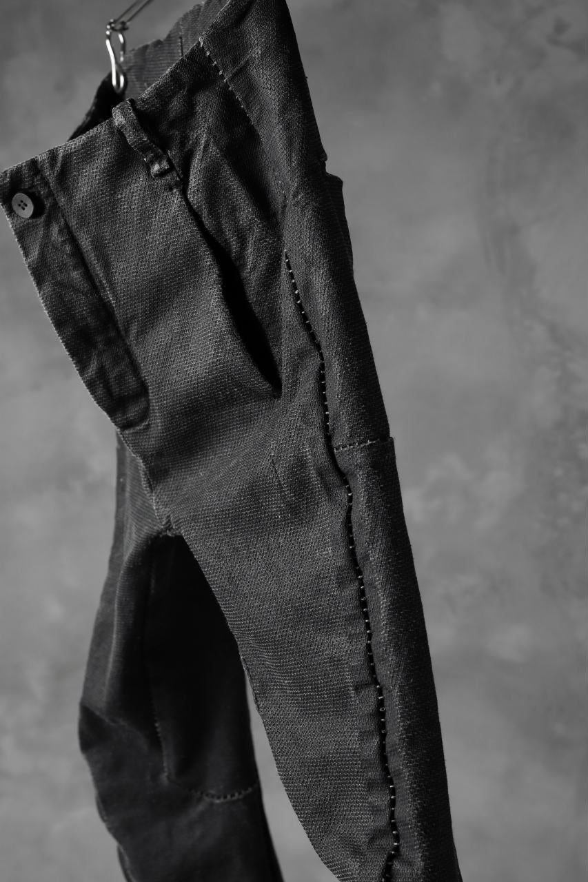 masnada SCAR STITCHED LINE SKINNY PANT / WASHED RESIN-COAT DENIM (WASHED BLACK) - Image 11
