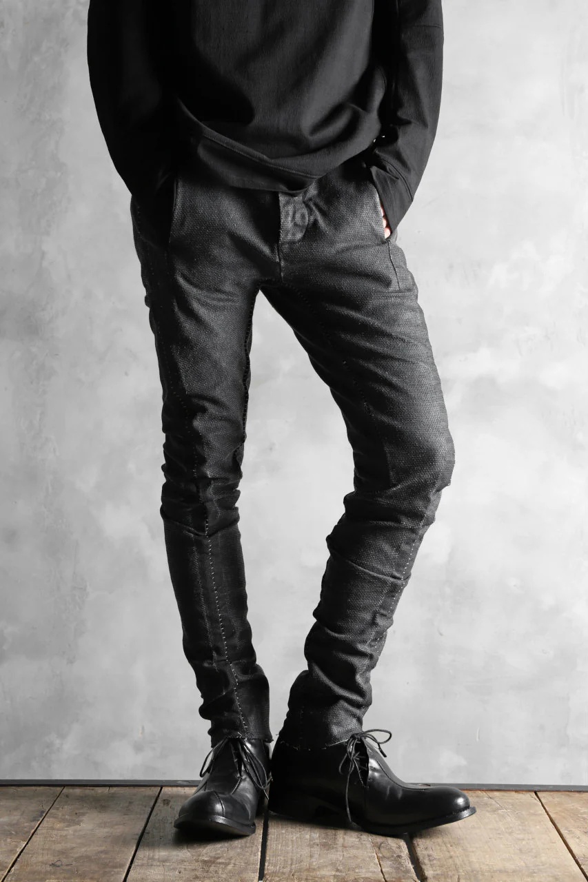 masnada SCAR STITCHED LINE SKINNY PANT / WASHED RESIN-COAT DENIM (WASHED BLACK) - Image 16