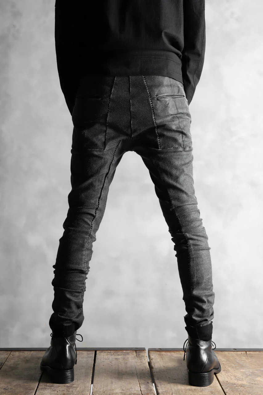 masnada SCAR STITCHED LINE SKINNY PANT / WASHED RESIN-COAT DENIM (WASHED BLACK) - Image 17