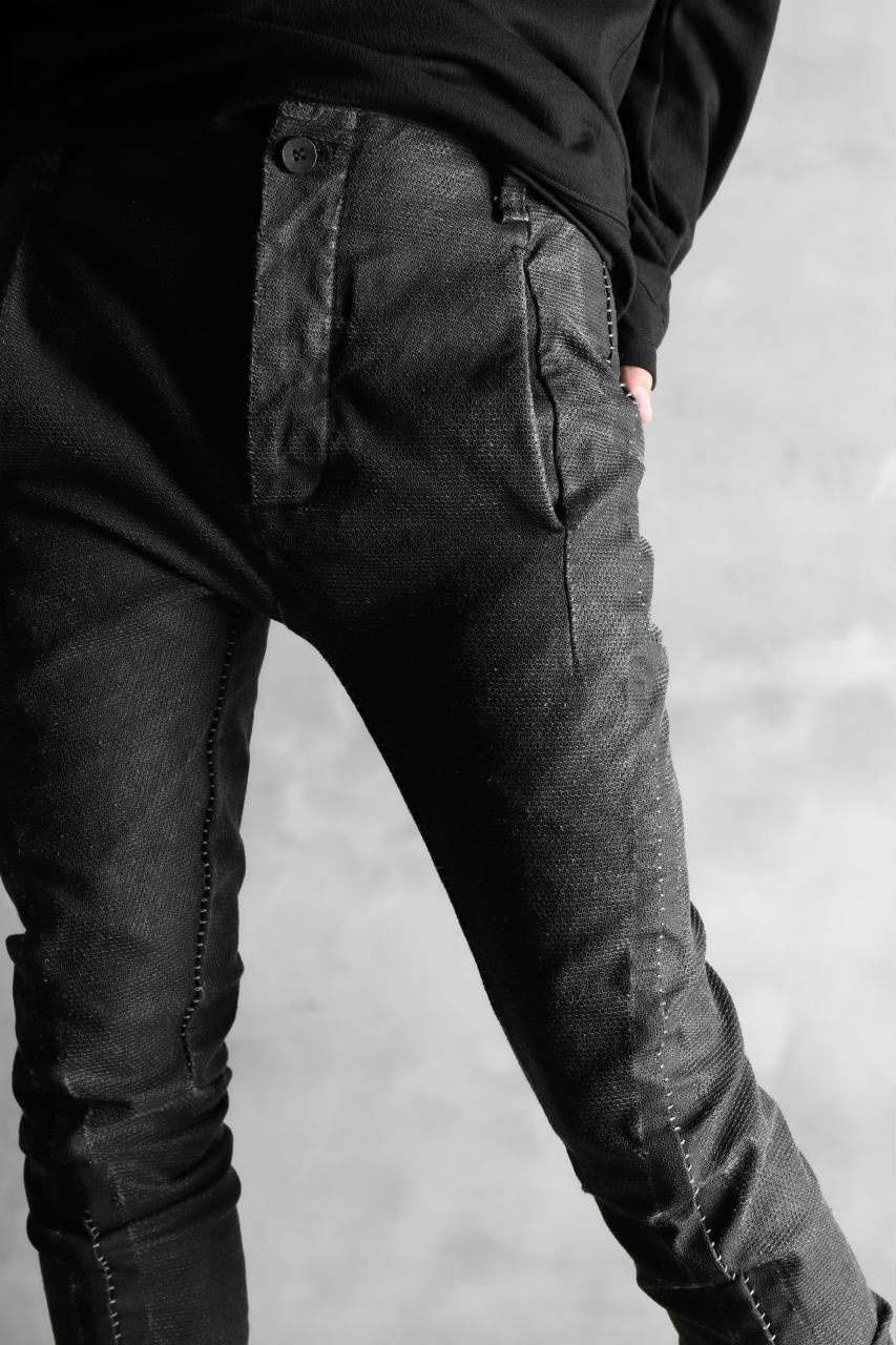masnada SCAR STITCHED LINE SKINNY PANT / WASHED RESIN-COAT DENIM (WASHED BLACK) - Image 18
