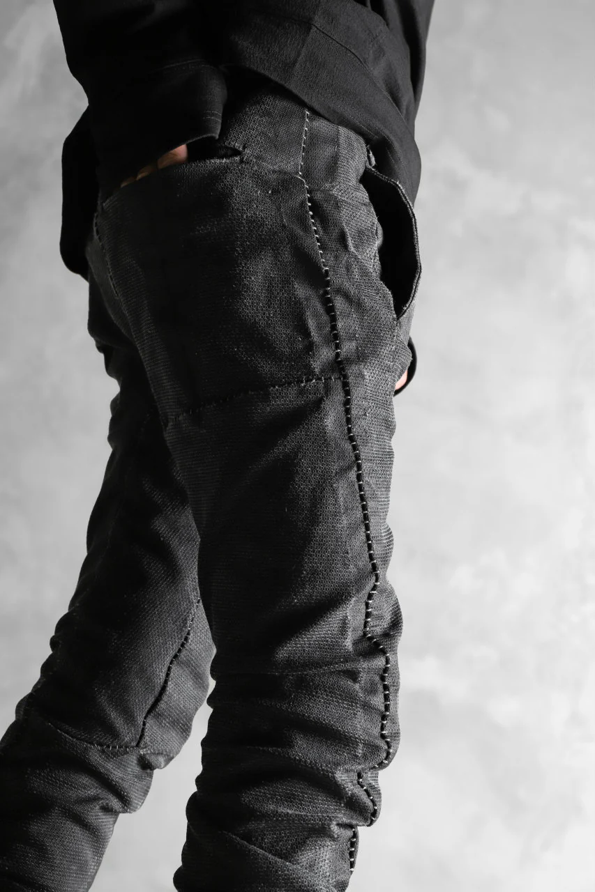 masnada SCAR STITCHED LINE SKINNY PANT / WASHED RESIN-COAT DENIM (WASHED BLACK) - Image 19