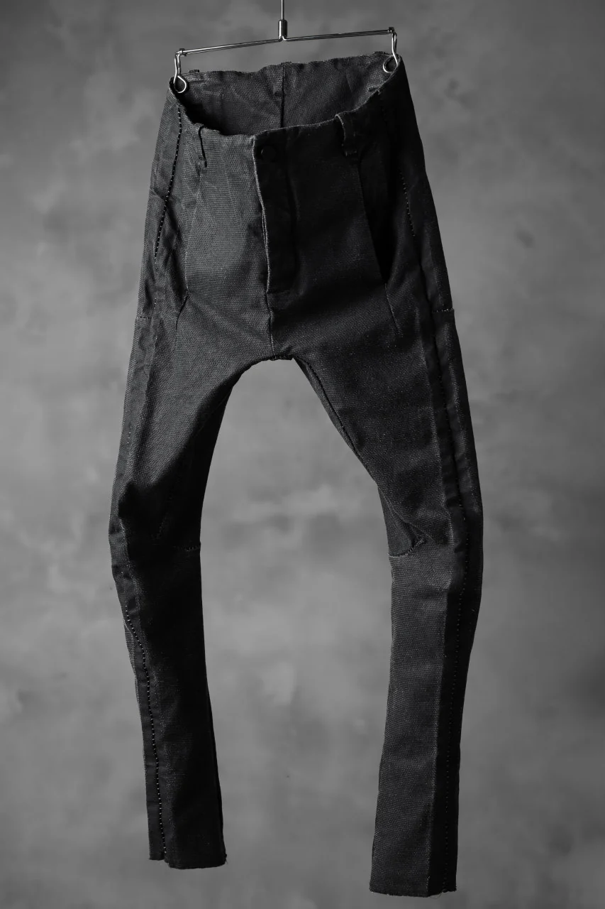 masnada SCAR STITCHED LINE SKINNY PANT / WASHED RESIN-COAT DENIM (WASHED BLACK) - Image 2