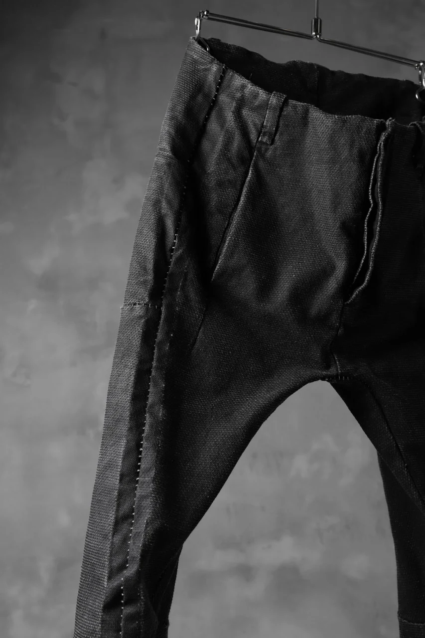 masnada SCAR STITCHED LINE SKINNY PANT / WASHED RESIN-COAT DENIM (WASHED BLACK) - Image 7
