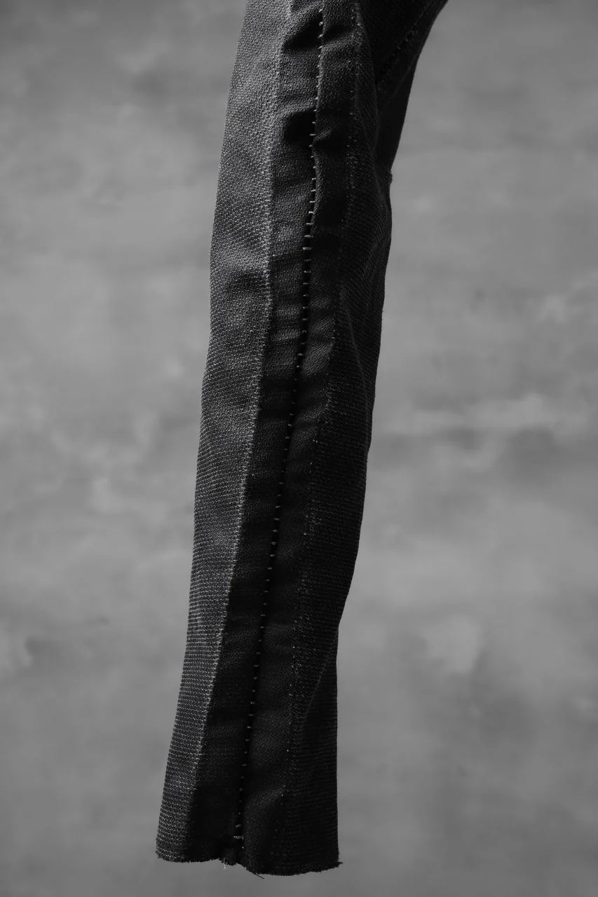 masnada SCAR STITCHED LINE SKINNY PANT / WASHED RESIN-COAT DENIM (WASHED BLACK) - Image 8