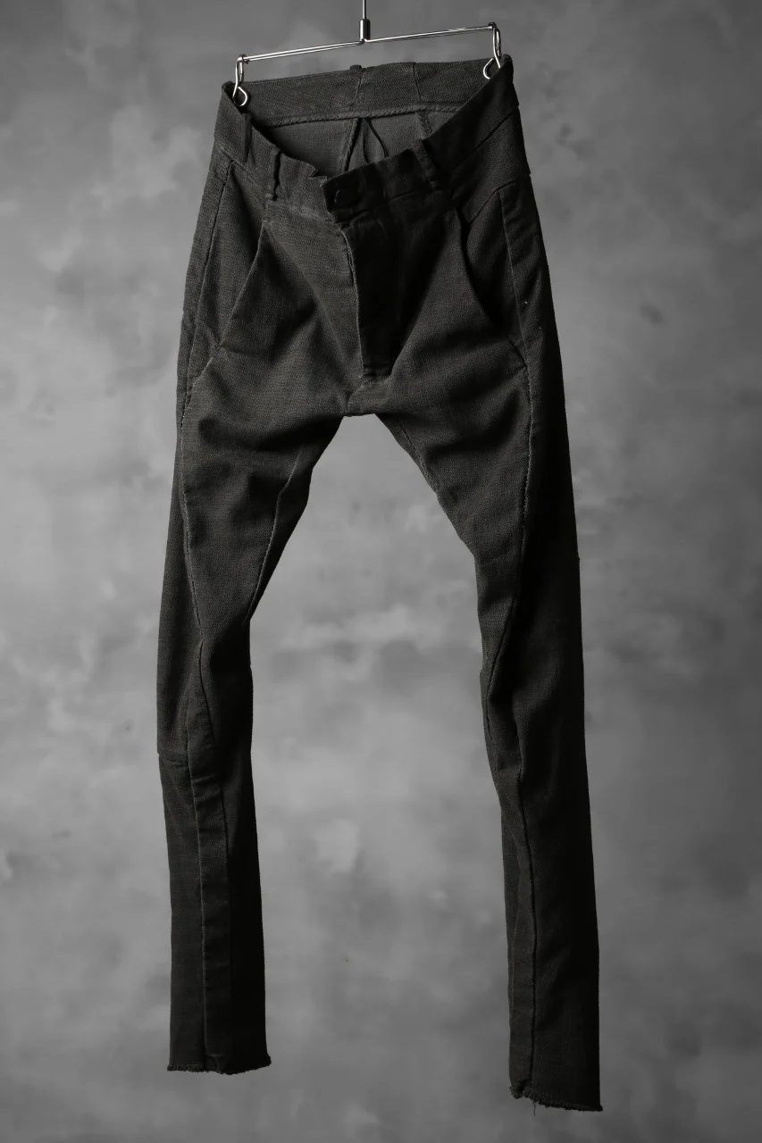 masnada SCAR STITCHED RAW EDGE SKINNY PANT / OBJECT DYED (LEGION) - Image 2