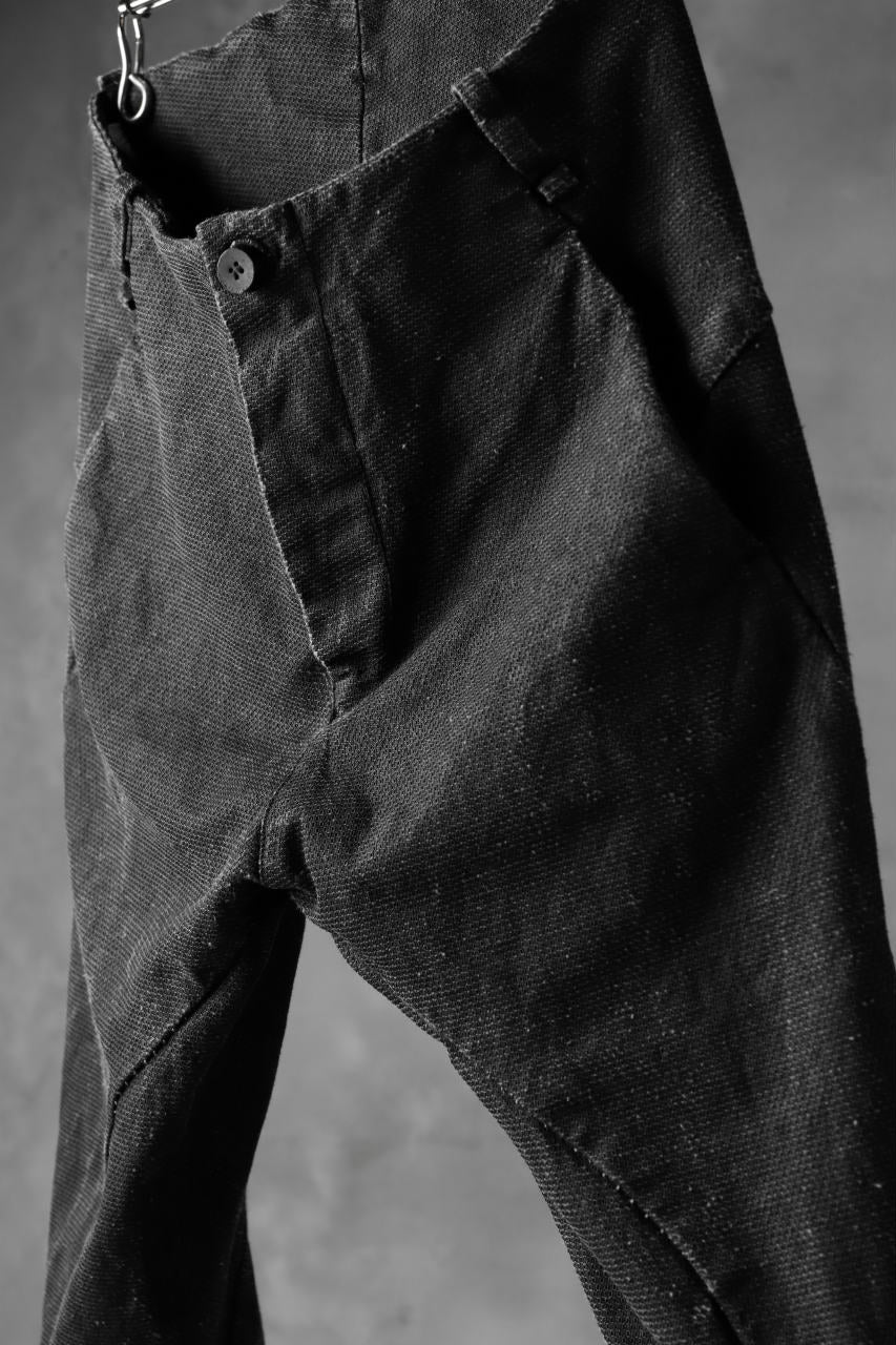 masnada SCAR STITCHED SLIM CURVE PANT / WASHED RESIN-COAT DENIM (WASHED BLACK) - Image 10