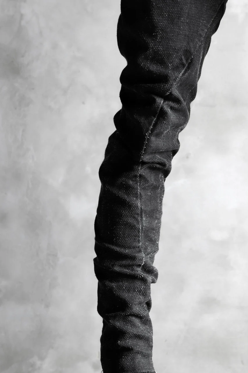 masnada SCAR STITCHED SLIM CURVE PANT / WASHED RESIN-COAT DENIM (WASHED BLACK) - Image 19