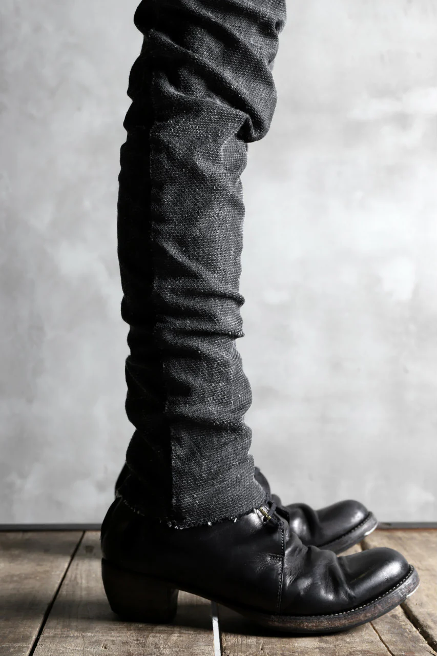 masnada SCAR STITCHED SLIM CURVE PANT / WASHED RESIN-COAT DENIM (WASHED BLACK) - Image 20