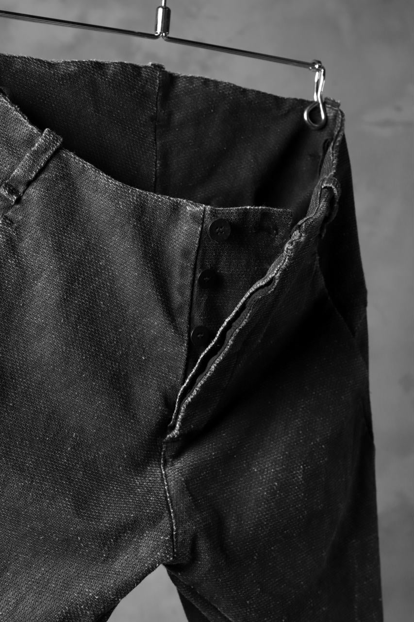 masnada SCAR STITCHED SLIM CURVE PANT / WASHED RESIN-COAT DENIM (WASHED BLACK) - Image 8