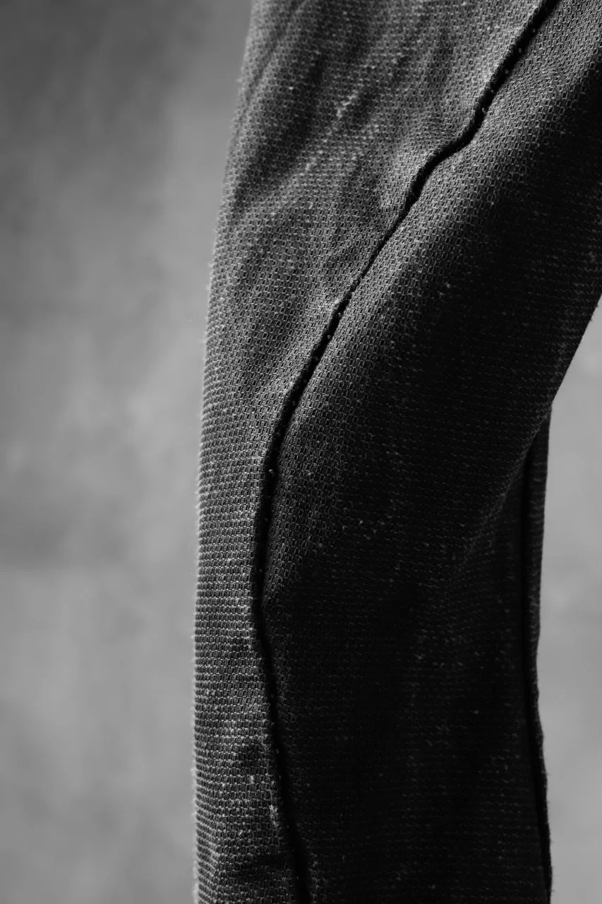 masnada SCAR STITCHED SLIM CURVE PANT / WASHED RESIN-COAT DENIM (WASHED BLACK) - Image 9