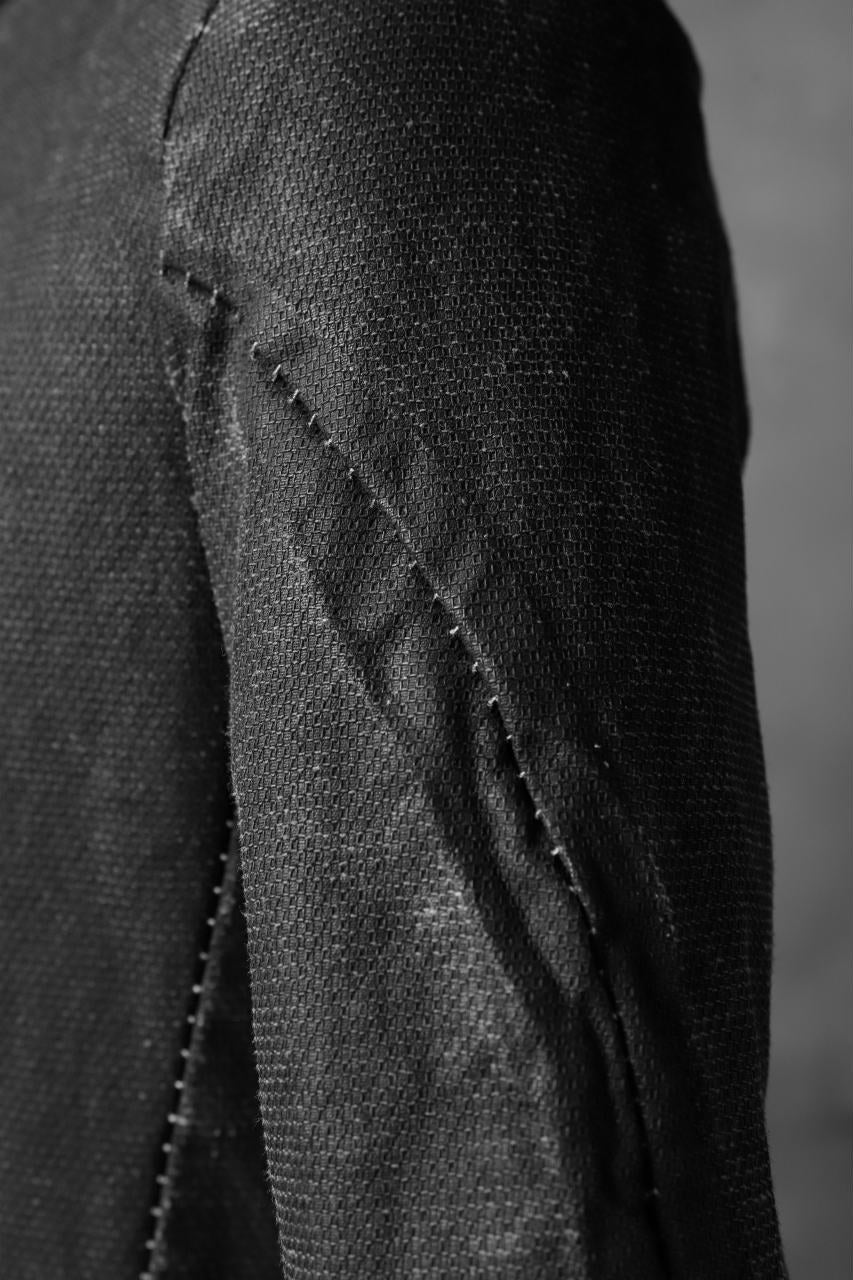 masnada SCAR STITCHED ZIP JACKET / WASHED RESIN-COAT DENIM (WASHED BLACK) - Image 21