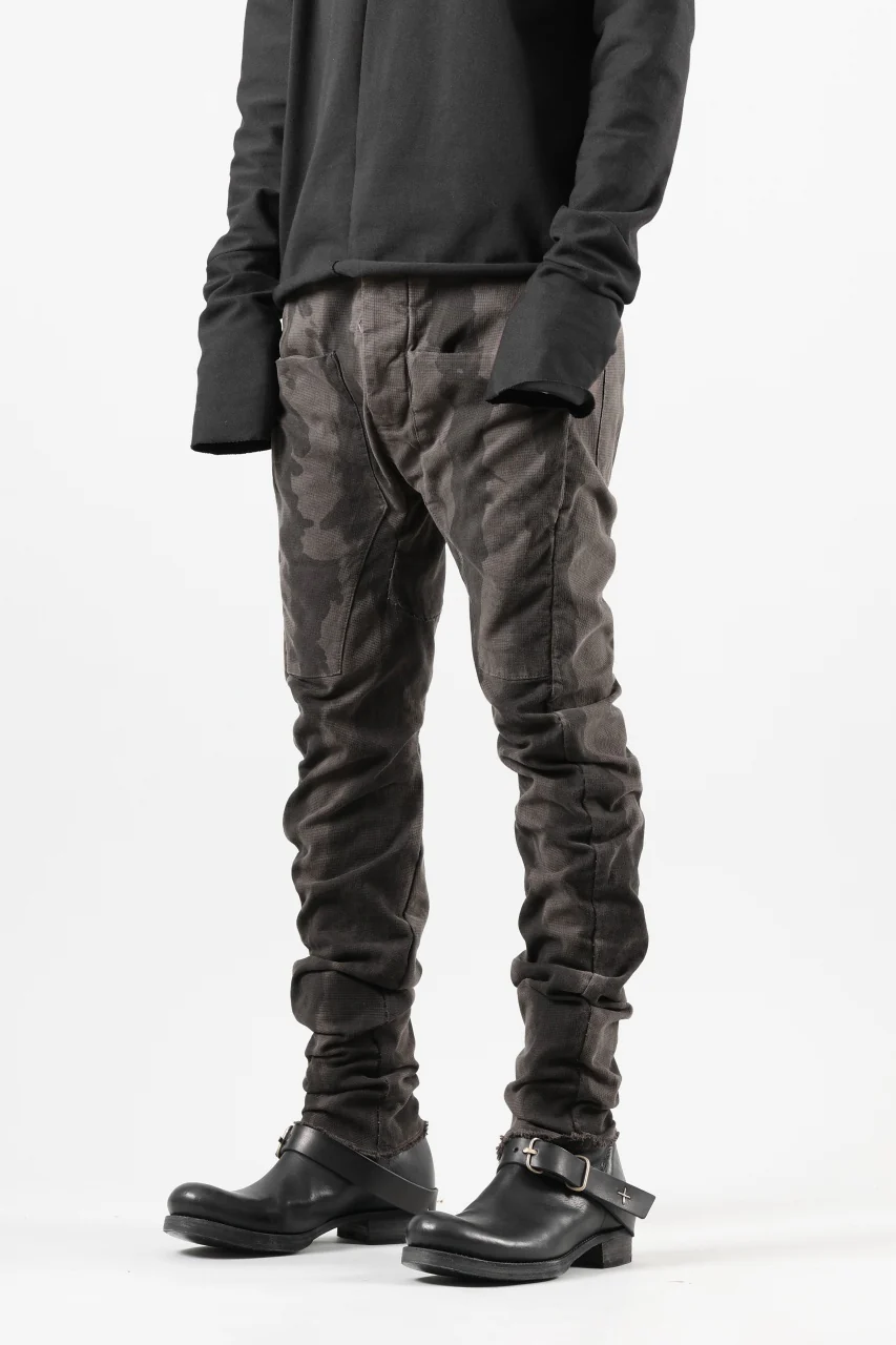 masnada SLIM GUSSET PANTS / STRETCH MICRO RIP COTTON (CAMO DUST) - Image 4