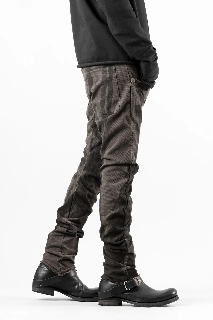 masnada SLIM GUSSET PANTS / STRETCH MICRO RIP COTTON (CAMO DUST) - Image 5