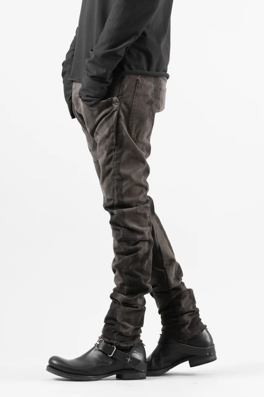 masnada SLIM GUSSET PANTS / STRETCH MICRO RIP COTTON (CAMO DUST) - Image 6