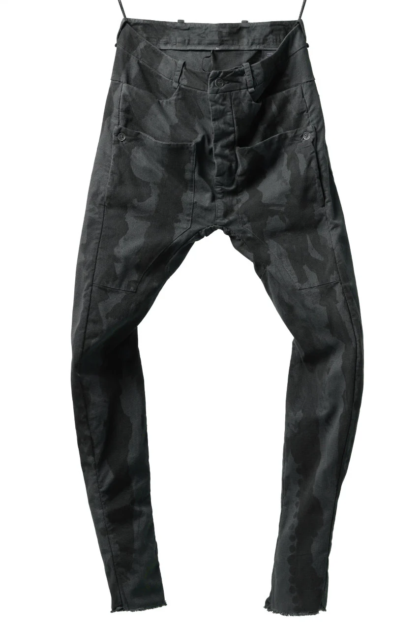 masnada SLIM GUSSET PANTS / STRETCH MICRO RIP COTTON (CAMO LEGION)