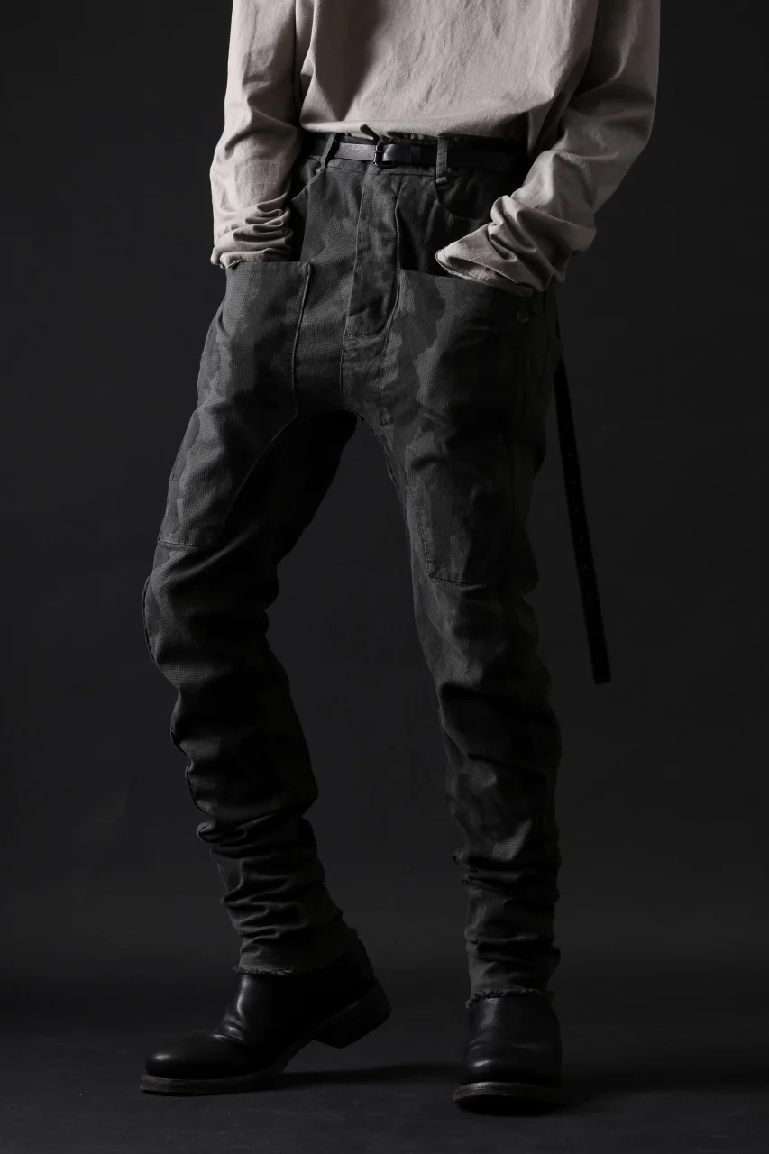 masnada SLIM GUSSET PANTS / STRETCH MICRO RIP COTTON (CAMO LEGION) - Image 21