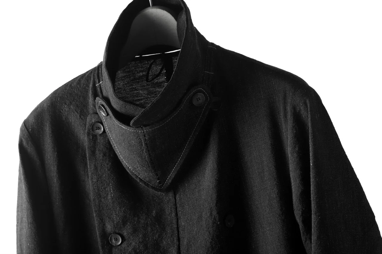 masnada SUMMER TRENCH COAT / COTONE DI LINO STAMPATO (BLACK) - Image 20