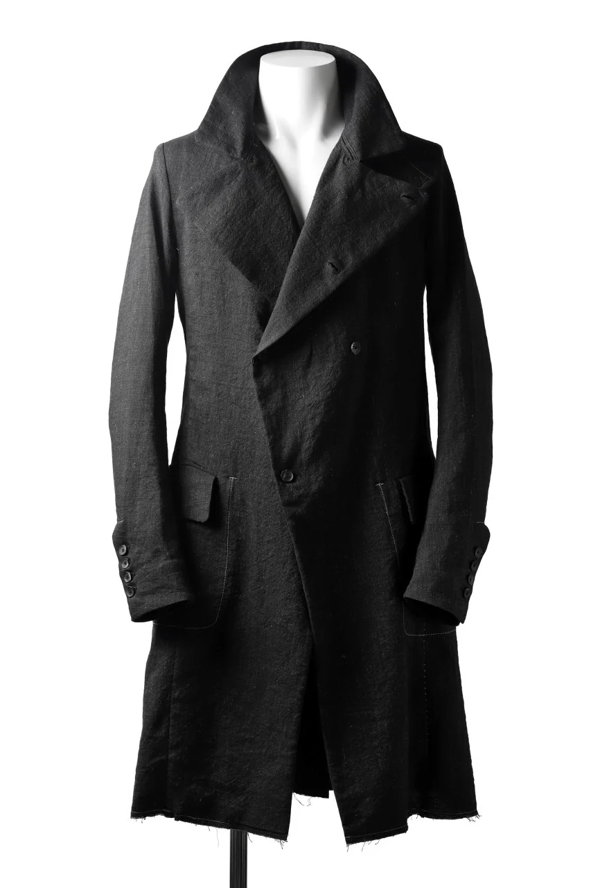 masnada SUMMER TRENCH COAT / COTONE DI LINO STAMPATO (BLACK) - Image 3
