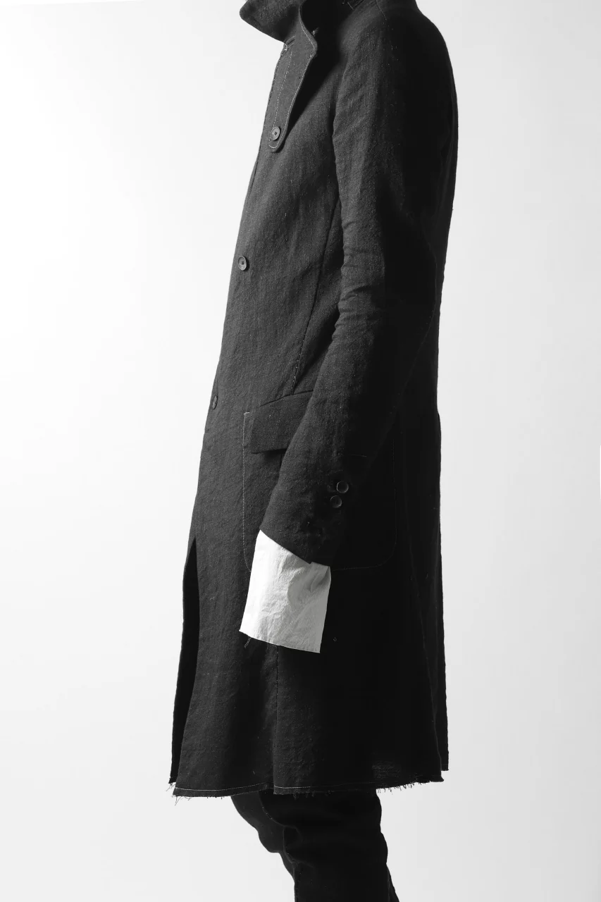 masnada SUMMER TRENCH COAT / COTONE DI LINO STAMPATO (BLACK) - Image 40