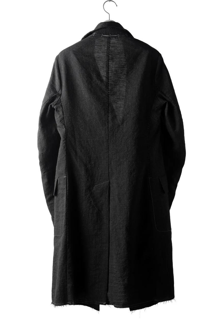 masnada SUMMER TRENCH COAT / COTONE DI LINO STAMPATO (BLACK) - Image 6