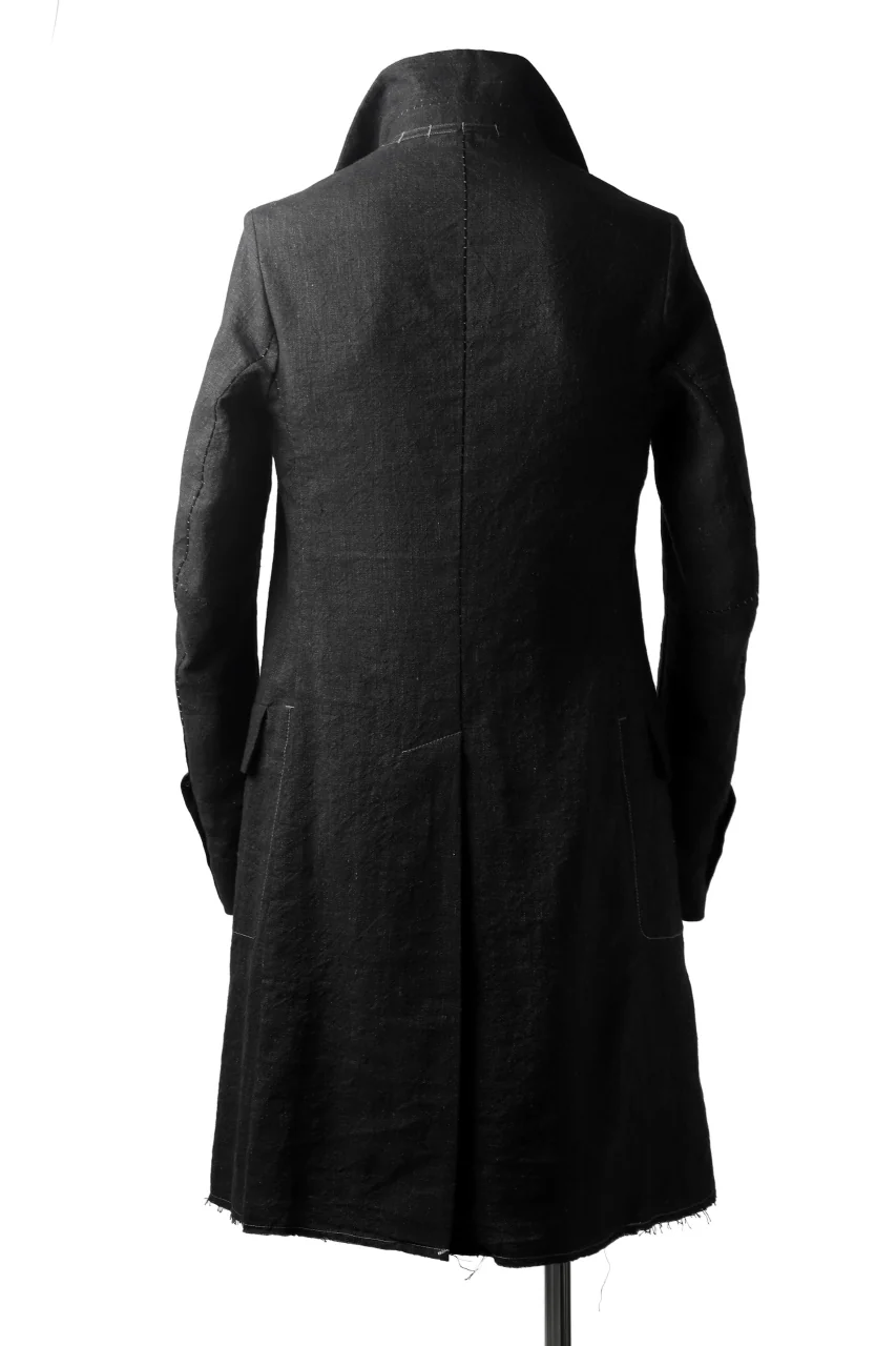 masnada SUMMER TRENCH COAT / COTONE DI LINO STAMPATO (BLACK) - Image 8