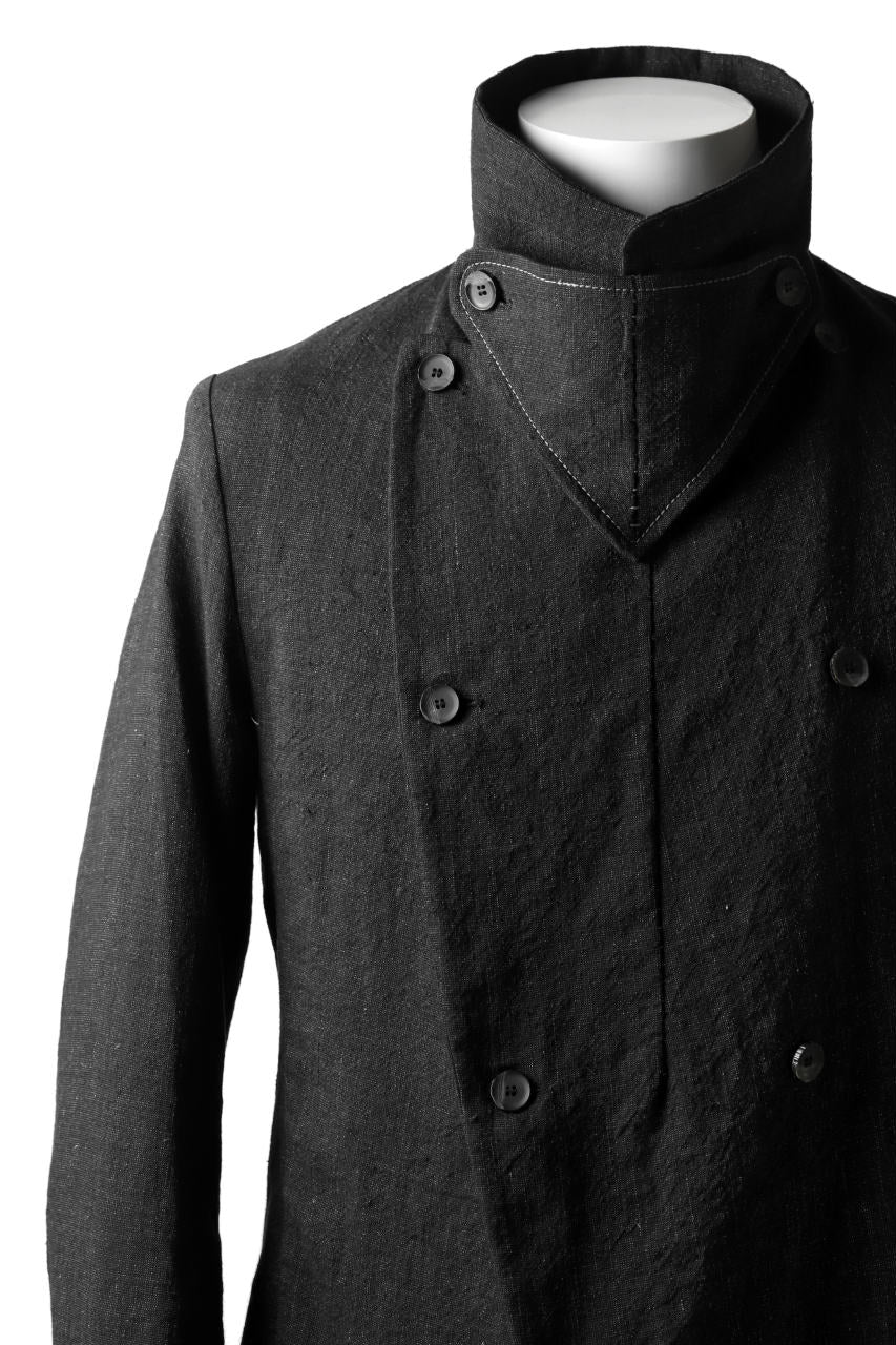 masnada SUMMER TRENCH COAT / COTONE DI LINO STAMPATO (BLACK) - Image 9