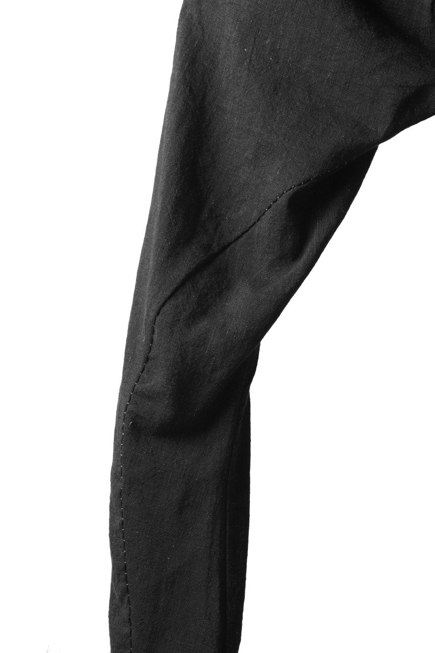 masnada TWIST SLIM TAPERED PANT / COTONE DI LINO STAMPATO (BLACK) - Image 30